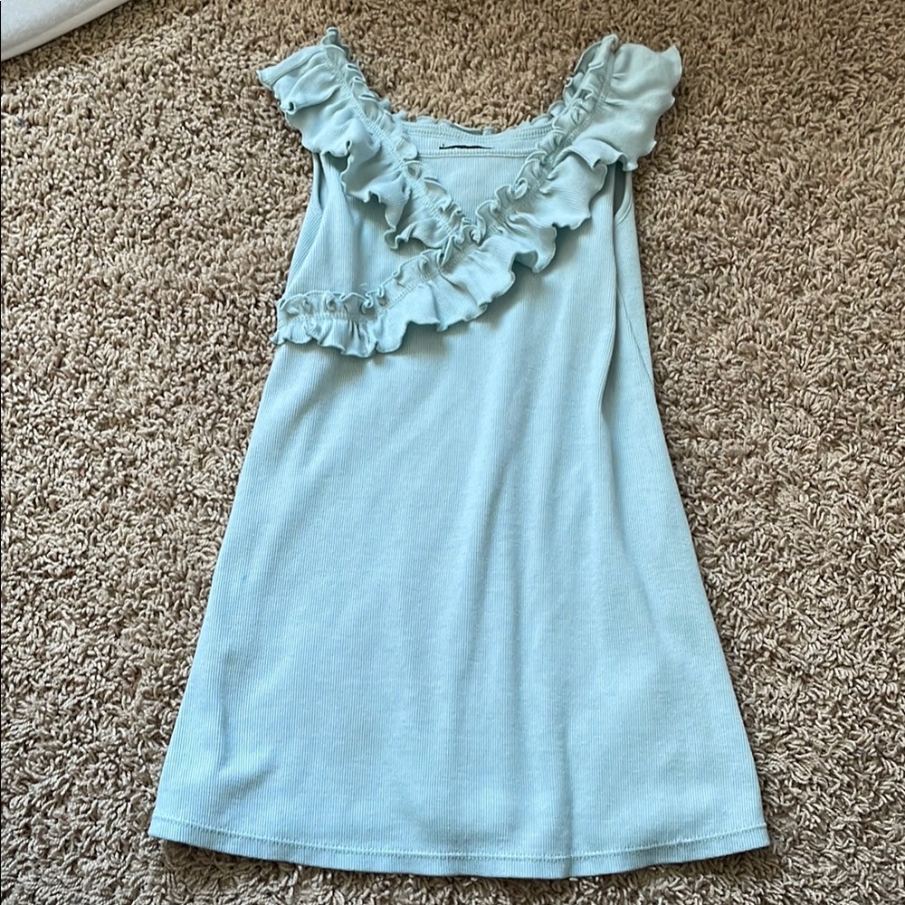 Light Blue Ruffled Kids Dress